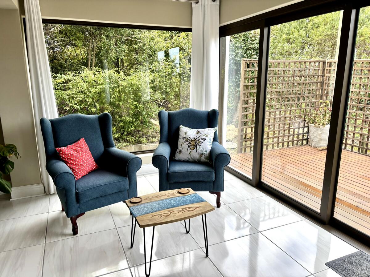 Lounge with garden deck view