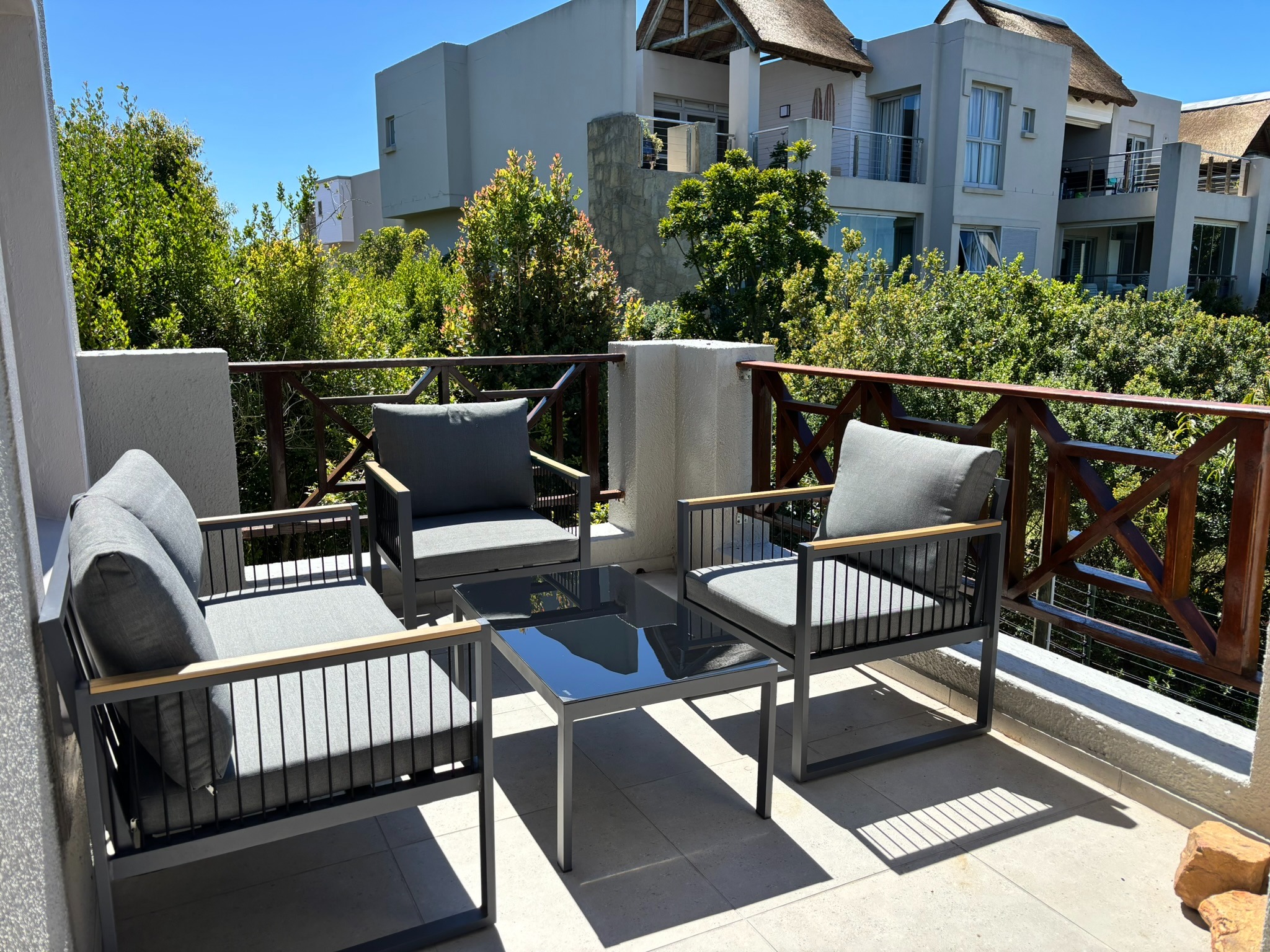 Private balcony with outdoor seating